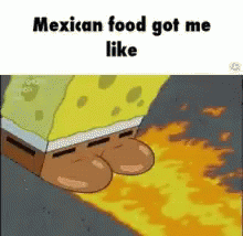 an ad featuring mexican food on a blue box