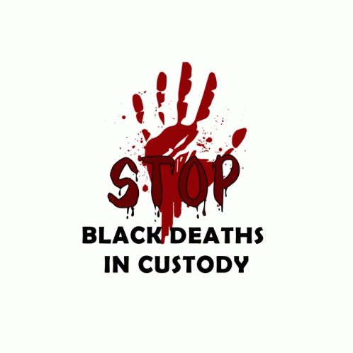 black words on a white background with the words stop black deaths in custoy