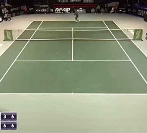 two people are playing tennis on a tv