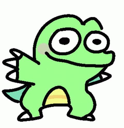 a green cartoon monster standing up