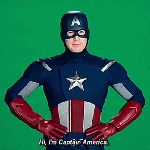 an animation of a captain america superhero