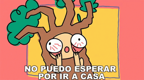 two cartoon characters hugging each other behind a tree