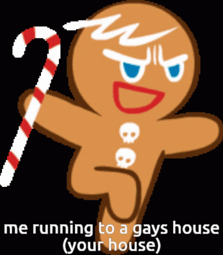 a cartoon character pointing at soing with an inscription underneath that says, be me running to a gay house in your house
