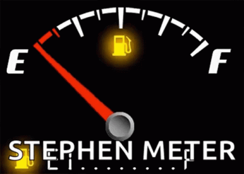 there is a car meter with the words stephen meter in blue