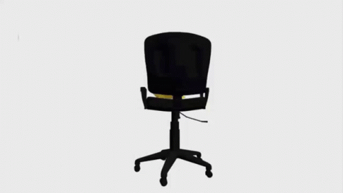 a chair on wheels is a black computer chair