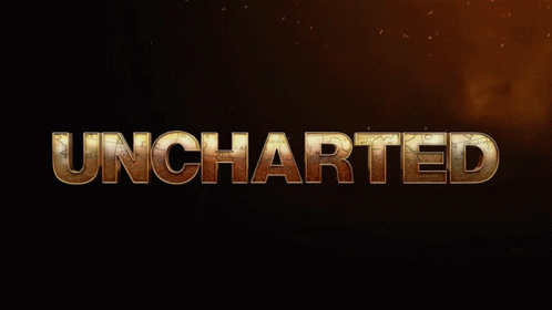 a picture of an image of a woman with the words uncharted in blue and black