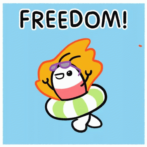 there is an illustration of a person hugging with the words freedom
