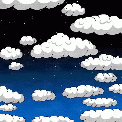 this is an illustration of a few clouds flying in the night sky