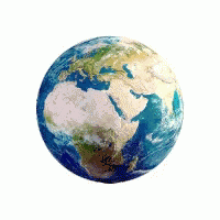 a white and blue globe on white