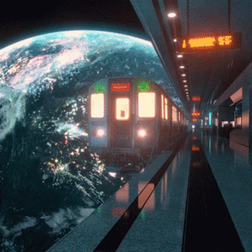 the earth is seen through the glass window of a station