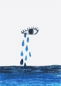 an art print of eyes and rain drops