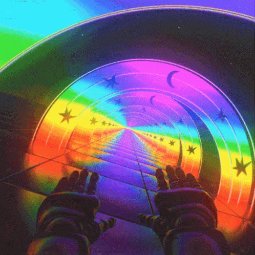 an image of a rainbow tunnel with many colors in it