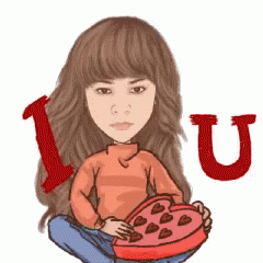 an illustration of a person holding a bowl with the word u on it
