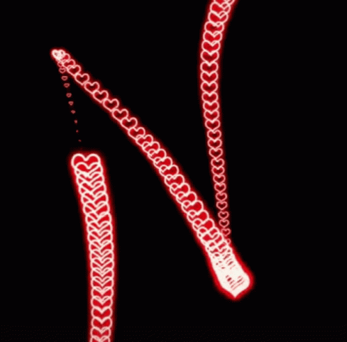 the neon light is a long chain, that has many links on it