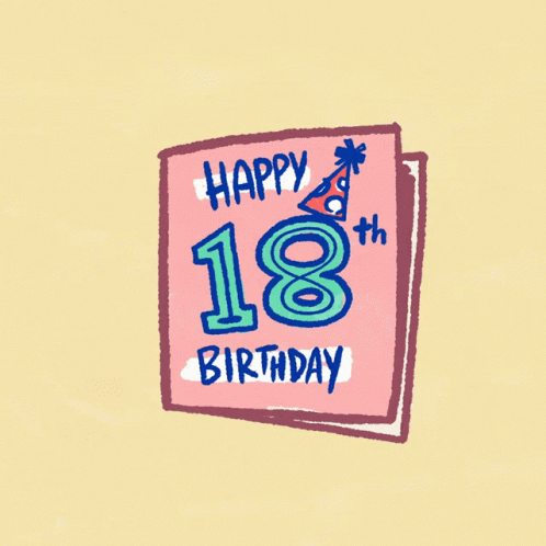 a birthday sign for an 18th birthday with the number eighteen on it