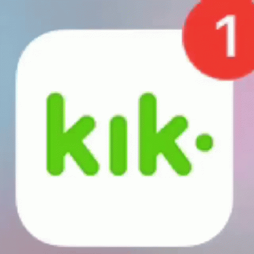 the green and white icon for an app that reads kik