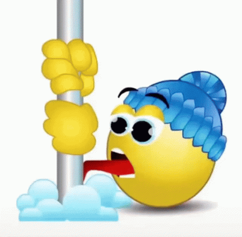 a blue bird has a blue pole with a sky ball and a hand reaching for the pole