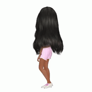 a female avatar with long hair and tights