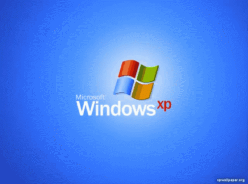 a windows xp logo on an orange background
