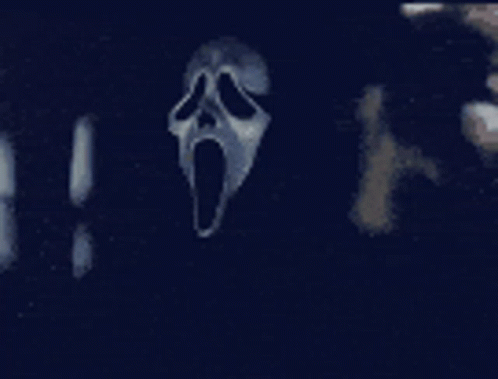 an animated image of a person wearing a scary mask
