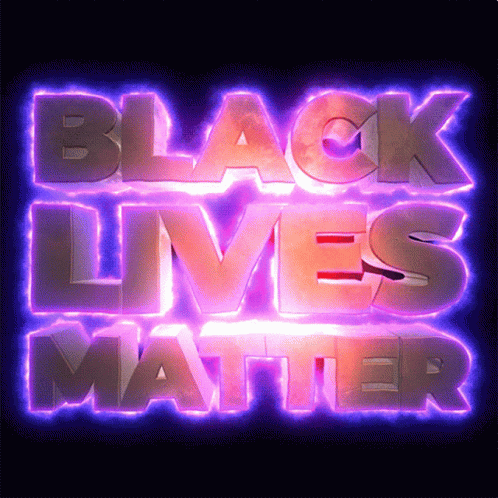 black lives matter is featured in this neon type design