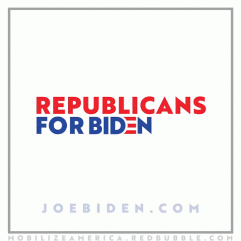 a white poster with the words republicans for biden