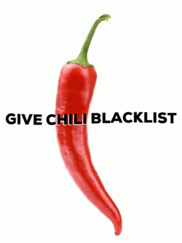 a blue chilli - bleu tube with the word give chiliblaadlist written in black in the background