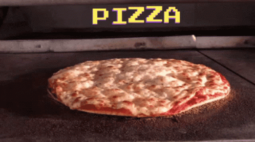 there is a pizza on the oven tray