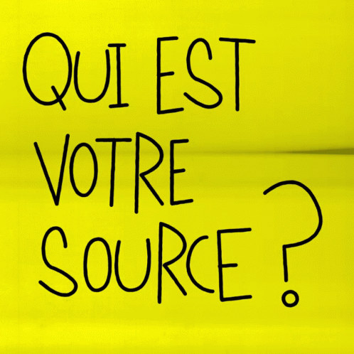 a teal po with the words question votre source
