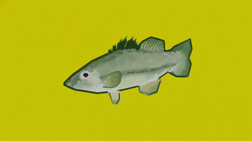 a painting of a fish with a long tail