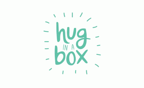 the word hug in a box written in green font