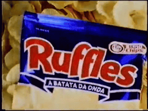 this advert for ruffles is designed to look like a box of chocolate chips
