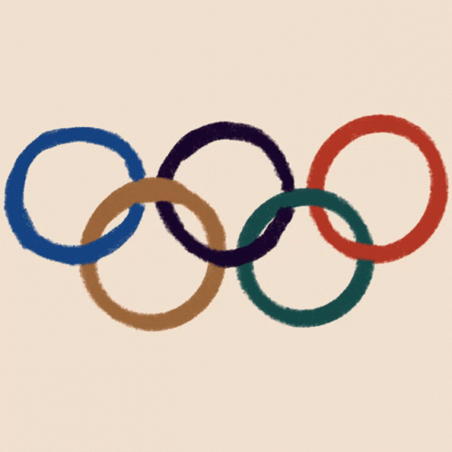 an olympic symbol is shown in the air