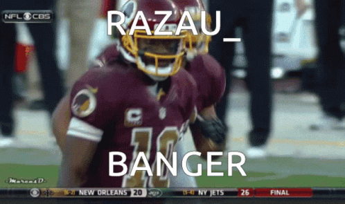the screen has a po of a football player with a name that says razau ranger