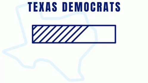 a white and red logo with words that read texas demoorats