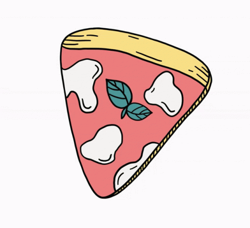 an image of a slice of pizza with leaves on it