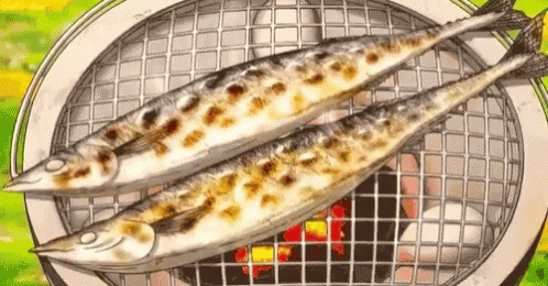 a po of two fish on a grill
