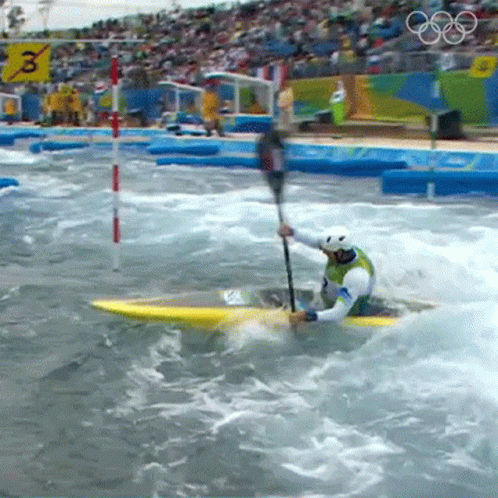 a person is surfing on a board in water