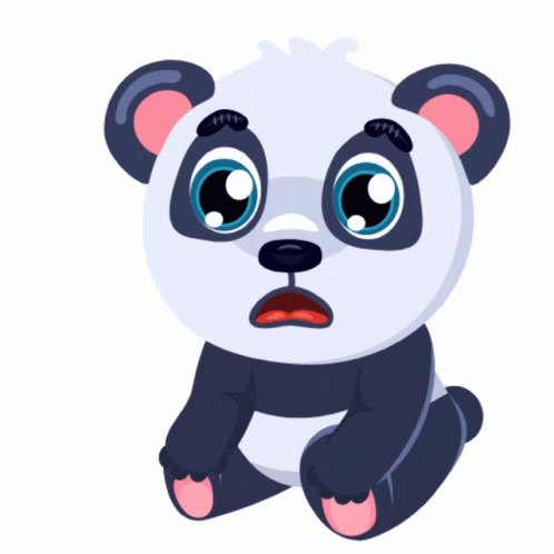 a very cute panda bear with big eyes