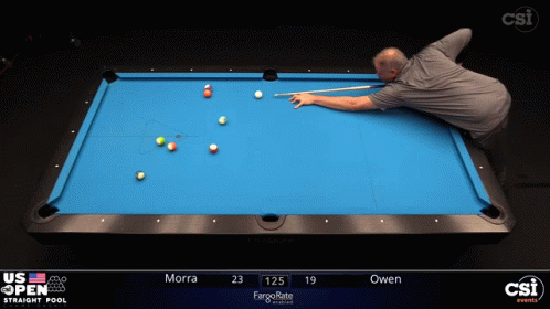 man taking a s at a pool cues