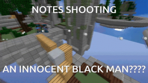 a 3d image with the title notes shooting an innocent black man?