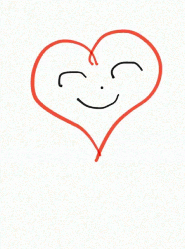 i heart you, one eye closed with heart shape drawn on back