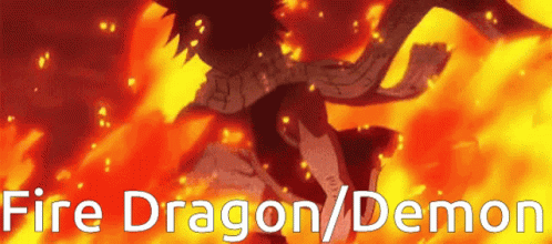 the caption for the video game fire dragon / demon