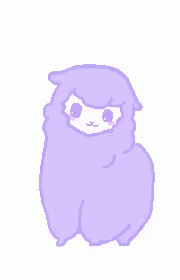a pixelated drawing of a pink animal