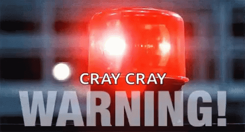 a po with an image that says crazy crazy warning