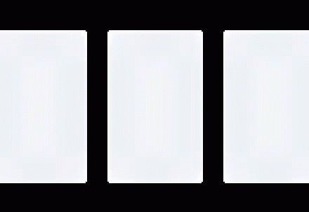 four pieces of white paper in front of a black background