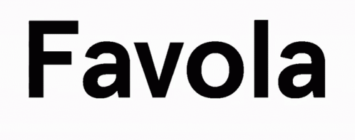 black and white logo of the favola company