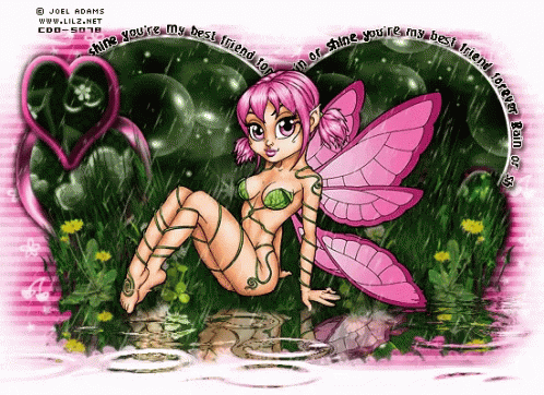 a cute little fairy girl sitting on the ground