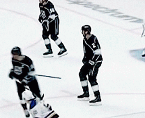 a hockey player running around on the ice