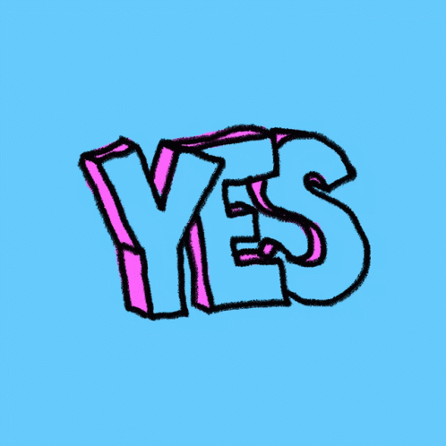 the word yes is in the shape of an x